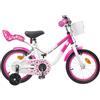 TEKGHUT Bicicletta da 18 pollici con ruote di supporto rosa