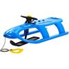 LKJVFCPW Slittino con volante, blu, 102,5 x 40 x 23 cm, in plastica PP, robusta slitta da neve per bambini, con pattini in acciaio e corda di traino