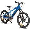 JOYSTAR Bicicletta elettrica da 20 pollici per bambini e ragazzi dai 7 anni in su, con motore brushless da 250 W, ruote a 6 raggi, blu