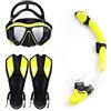 AXADD Attrezzatura subacquea, Pinne Professionali For Adulti Occhiali Da Sub Snorkeling Snorkeling Tuta In Tre Pezzi Maschera In Vetro Temperato Antiappannamento In Silicone ( Color : Golden , Size : L )