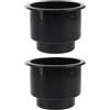 Toyvian 2 Pezzi Porta Bicchieri per Yacht in Plastica Nera Base Rinforzata Resistente alla Corrosione, Facile da Installare Senza Forare, Design e Lineare per Pontoon e RV