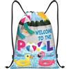 hhxvcv Zaino leggero con stampa fenicottero e piscina con coulisse, Nero , S, Classico