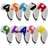 Baoblaze Copri da Golf Copertura Iron Protezione Custodia in Neoprene Morbido Curvatura Aderente Scorrevole Adatto a Trasporto E Stoccaggio, Bianco Con Scritte Colorate, Set Da 4 Sand Wedge