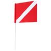 CORHAD Bandiera da Immersione Rossa, Diver Warning Flag con Asta Rigida da 60 cm, Segnalazione per attività acquatiche di Gruppo e Uso su Floating Buoy
