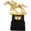 RUNROTOO Premio Equitazione Gara in Plastica Oro con Base Nera Rinforzata | Figurina Cavallo, Sezione Incisione, Finitura Liscia, Souvenir Duraturo
