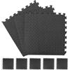 Holibanna 8 Pezzi Tappeto Puzzle ad Incastro in Eva Nero, Tappetino da Ginnastica, Antiscivolo e Ammortizzante, per Yoga e Palestre Fitness