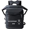Qianly Zaino Impermeabile da Trekking Zaino Stagna Borsa a Rotolo Sacca Impermeabile PVC 500D con Capacità Pratica E Protezione da Pioggia E Schizzi Adatto a, Array, Nero, 25L