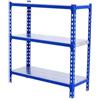 Simon Rack Scaffalatura Metallo Garage, 3 Ripiani, 180 kg di Punto di Flessione, 1000x900x300 mm, Scaffalatura Garage, Senza Viti, Blu/Galva - Simonclick
