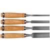 ADOCARN Set Scalpelli da Intaglio Legno Semicerchio, 4 Lame Spessori | Argento, Acciaio e Legno, per Principianti e Intagliatori, Officina di Carving