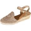 Generic Espadrillas da donna con zeppa in pizzo all'uncinetto, cinturino alla caviglia, punta aperta, tacco alto, scarpe estive da passeggio, eleganti scarpe da festa da donna, F1 Marrone, 39.5 EU