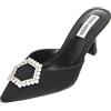 Steve Madden, Luxe City, Scarpe Decolletè Sandali Moda Fashion (Tacco 7 CM) (Nero Satin, Sistema Taglie Calzature EU, Adulto, Numero, Media, 39)