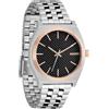 NIXON Time Teller A045 - Orologio analogico da uomo alla moda, impermeabile fino a 100 m, quadrante da 37 mm, cinturino in acciaio inox da 19,5-18 mm, Argento/oro rosa/nero, Time Teller