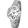 JewelryWe - Orologio da Donna Cinturino Elastico Quadrante Rotondo Grande Impara Ora Orologio al Quarzo Regalo per Mamma Anziani