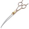 JASON Forbici Professionali per Cani - Forbici Curve da 7.5 Pollici in Acciaio Inossidabile Giapponese 440C con Vite a Diamante, Oro Rosa, Affilate e Resistenti