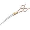 JASON Forbici Professionali per Cani - Forbici Curve da 7 Pollici in Acciaio Inossidabile Giapponese 440C con Vite a Diamante, Oro Rosa, Affilate e Resistenti