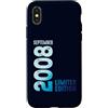 Birth Since September 2008 Retro Vintage Custodia per iPhone X/XS Settembre 2008 Anno 2008 Retro 2008 Vintage Edizione Limitata