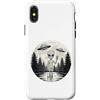 Alien Extraterrestrial Sci-Fi UFO Space Custodia per iPhone X/XS Alien Peace Sign UFO Foresta Spazio Fantascienza Fan Alien Lover