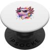 Splash Animals Abbigliamento Grafico Col Axolotl Figo con Occhiali da Sole Schizzi Colore PopSockets PopGrip Adesivo