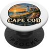 Massachusetts USA Travel Holiday Faro Tramonto Spiaggia Vacanze Capo e Merluzzo PopSockets PopGrip Adesivo