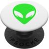 Alien Extraterrestrial Sci-Fi UFO Space Verde Alien Face UFO Extraterrestre Alien Head Bambini Ragazzi PopSockets PopGrip Adesivo