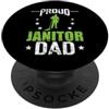 janitor dad custodian father proud clean Orgoglioso custode delle pulizie per papà PopSockets PopGrip Adesivo