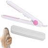 Doukesh Mini Piastra per Capelli 2 in 1 Professionale Con Scatola Protettiva - Portatile da Viaggio, Riscaldamento Rapido (Bianco)