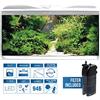 Amtra Acquario System Tank V2 - Acquario completo in vetro 85 Litri, Luce Led 11 Watt e Pompa Filtro inclusi, acqua dolce o salata, Bianco, 80x32x48 CM