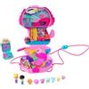 Polly Pocket Borsetta dolce cucciolo cafè Playset indossabile | 2 micro bambole, 7 accessori tra cui animali, gioco da viaggio, tema animali, JMN92