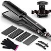 YGOVVK 4 Piastra Lisciante Crimpare con Ceramica,Riscaldamento Rapido Ferro Arricciacapelli per Onde Ionica Ceramica Piastra Arricciacapelli Hair Straightener Fast Heating for All Hair Types