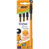 BIC Cristal - Penna a sfera arancione fine, BIC 0,8 mm, 4 pezzi
