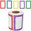 Puedno Etichette adesive per etichette, 300 etichette colorate con nome, etichette adesive, grandi etichette adesive per bordi per regali scolastici e ufficio (8,9 x 5,8 cm, 5 colori)
