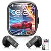 BNARQP NE72 KI - Cuffie di traduzione 3 in 1 in tempo reale con touchscreen, 165 lingue, 60 ore di durata della batteria, traduttore per viaggi, comunicazione, iOS e Android
