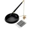 NEO+ Set da scrivania per reception, con catena e supporto, penna da banco nera, 10 ricariche incluse (nero/oro)