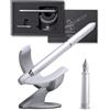 novium Hoverpen Future - Penna stilografica fluttuante, Frost Silver | Levitazione magnetica, ricarica Schmidt, design futuristico ispirato allo spazio, idea regalo di lusso