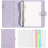 Xnegau Quaderno A5 ad Anelli Ricaricabile, 165 Fogli, Agenda in Pelle PU con Divisori, Tasche con Zip e Porta Carte, Organizer A5 per Scuola, Ufficio, Viaggio, Planner