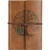 AOOSU Diario di Viaggio in Pelle, Taccuino A6 in Pelle PU, Ricaricabile, Travel Journal Notebook, 80 Fogli, 160 Pagine, Quaderno Vintage per Ringraziamento, Natale per gli Amici