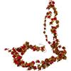 PacuM 3 Pezzi 2,45 M Ghirlanda Fiori Finti Fiori (Rosso Autunno)