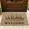 Generic Zerbino con giraffa di benvenuto, tappetino per ingresso per esterni e interni, stampa animalier, decorazione rustica, antiscivolo, facile da pulire, 73 x 43 cm