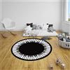ZHOUZHOU Tappeto rotondo da 60 cm, in stile moderno, resistente, antiscivolo, a pelo corto, lavabile, per soggiorno, camera da letto, sala giochi