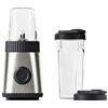Guzzini, Sous Chef, Frullatore On-the-Go con Due Bicchieri Ermetici, 600ml e 300ml, Doppia Lama in Acciaio Inox, Funzione Pulse, Due Velocità, Bio-based (Anthracite)