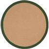 carpetfine Tappeto Sisal Rotondo colore Ø 80 cm tessuto a mano con bordo in cotone Verde | Tappeto naturale antiscivolo Uni in tessuto piatto di fibre naturali per soggiorno e camera da letto