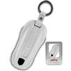 ontto Custodia portachiavi compatibile con Porsche Panamera Spyder Carrera Macan Boxster Cayman Cayenne 911 970 981 991 2019-2024 chiave auto custodia pelle protezione con portachiavi 3 tasti bianco B