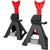 Gebo Tools Set di 2 cavalletti auto, cavalletti per carrozzeria, capacità 3 t/coppia, altezza regolabile, coppia di cavalletti per auto, supporti per assale con leva di sicurezza, cavalletti da sostegno officina