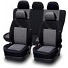Rivextauto ZENIT PLUS Set Coprisedili Auto Universali 9 Pezzi in Poliestere - Anteriori e Posteriori con ZIP 40/60 60/40 + Poggiatesta - Airbag Laterale - Antracite - Design Italiano
