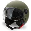 Befast - Casco Jet Befast Rapid III con Doppia Visiera, Colore Verde Militare, Taglia L
