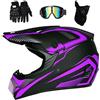 FASXZVM Gioventù Bambini Sport Casco Motocross, Unisex Integrale MTB Fuori Strada ATV Karting Moto Casco, Discesa Gare Enduro MX Quadrato Bicicletta Sporca Schianto Casco, con Occhiali Guanti Maschera ( Color
