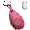 Generico Cassa Chiave Auto In Pelle Di Agnello Adatta Per LeapmotorC01 T03 S01 C11 Maschio E Femmina Scatola Universale Di Protezione Chiave Auto (rosso)