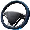 XuanMax Universale D Forma Coprivolante Auto Microfibra Pelle 38cm Anti Scivolo Copertura del Volante dell'automobile 15 Inch - Blu