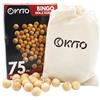 Kyto Bingo - Set di palline in legno, 75 pezzi, per bingo e oro Deluxe & Basic, diametro sfera 1,3 cm