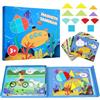 Qunkun Tangram - Gioco magnetico per bambini, puzzle IQ, magneti per bambini, giochi di viaggio per auto e viaggi, gioco magnetico e creativo